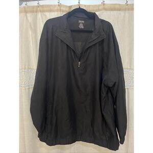 Vintage Mens Size 2XL Reebok Golf Black Windbreaker Pullover Quarter Zip